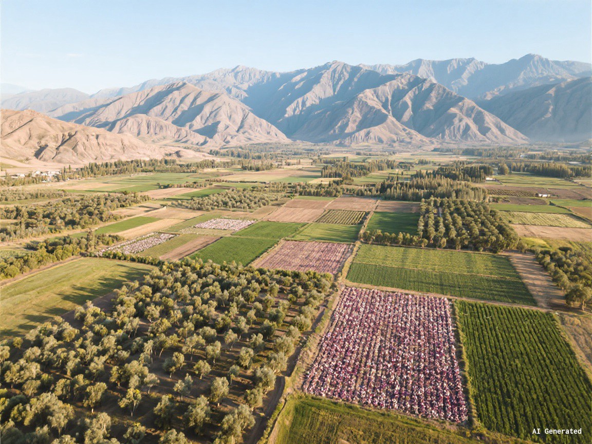 Ubicación Acari, Arequipa - Vista aérea de campos agrícolas
